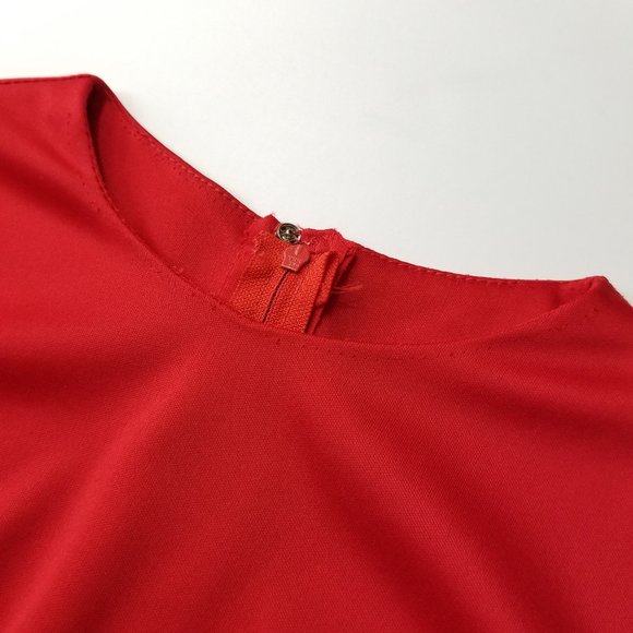 SOLD🌈1970s red polyester vampire maxi dress - Picture 6 of 7